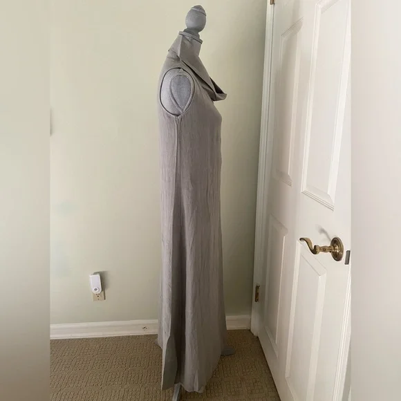 Francesca Bettini Fango Cowl neck midi dress gray. Made in Italy NWT - Picture 5 of 7